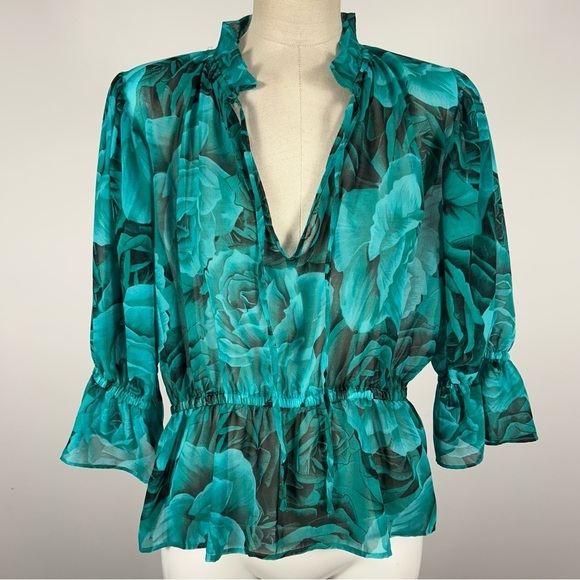 ❤️ Zara Floral Flowy Top S - Picture 3 of 11